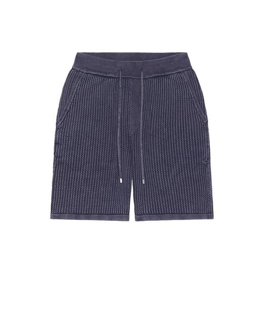 Central Park West Blue Henry Snow Wash Short for men