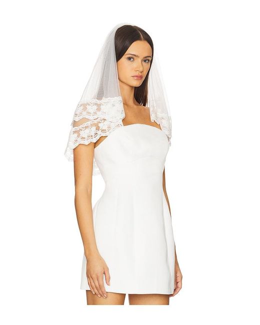 Gigi & Olive White Mini Lace Trim Veil