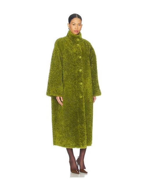 Essentiel Antwerp Green Ispot Faux Fur Coat