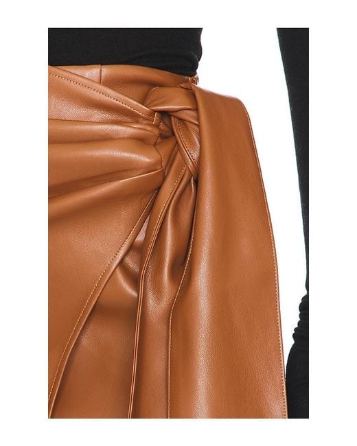 ALL THE WAYS Brown Kassidy Faux Leather Skirt
