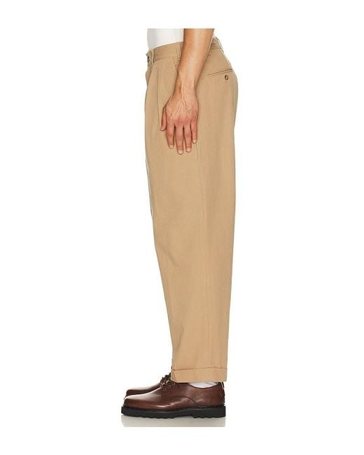 Beams Plus Natural 2 Pleats Trousers Twill for men