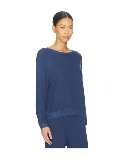 Eberjey Blue Cozy Time Crew Neck Pullover