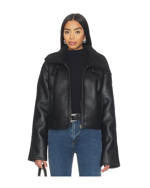 superdown Black Lucinda Faux Leather Jacket