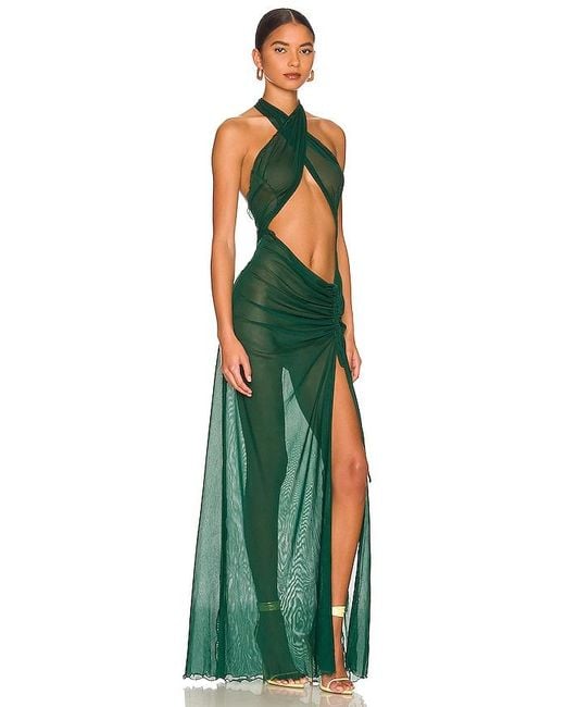 Kim Shui Green Mesh Wrap Gown