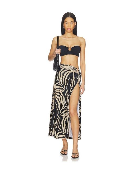 Johanna Ortiz Black Palms Nuevo Destino Midi Skirt
