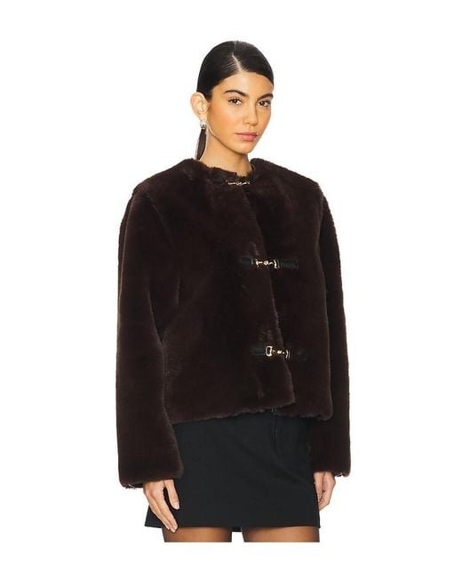 Lovers + Friends Black Rhoda Faux Fur Jacket