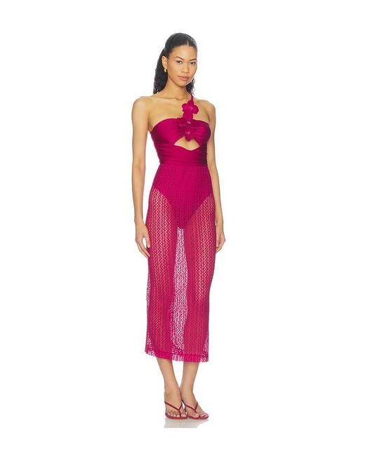 PATBO Pink Petal Midi Dress