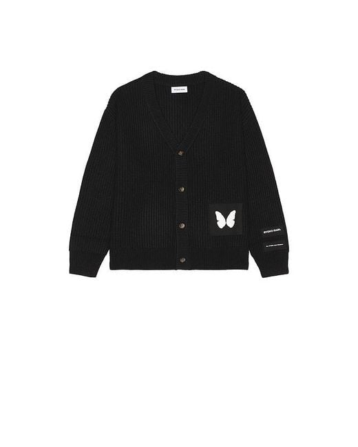 Ryoko Rain Black Butterfly Knitted Cardigan for men