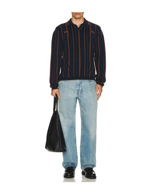 Percival Blue Citation Knitted Football Shirt for men