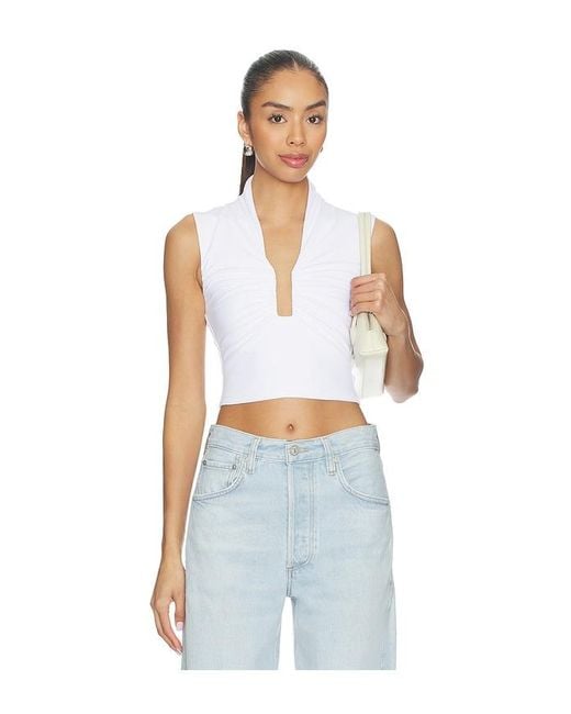 Susana Monaco Black Square Wire Gathered Sleeveless Top