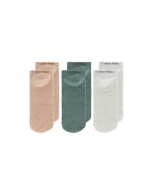 Calvin Klein White 3 Pack Cushion Recycled No Show Socks for men