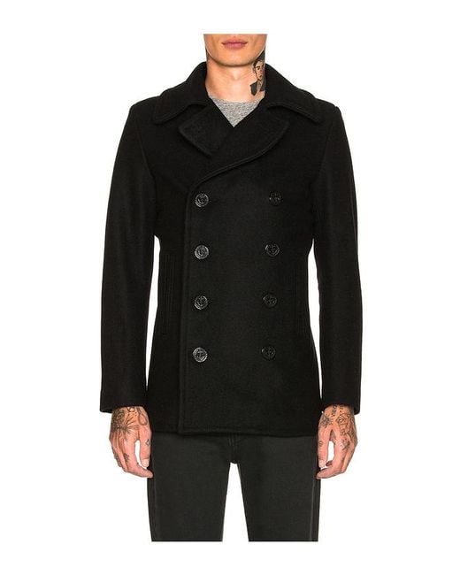 Schott Nyc Blue Slim Fit Peacoat for men