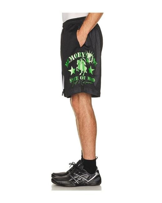 Memory Lane Black Mesh Double Layer Shorts for men