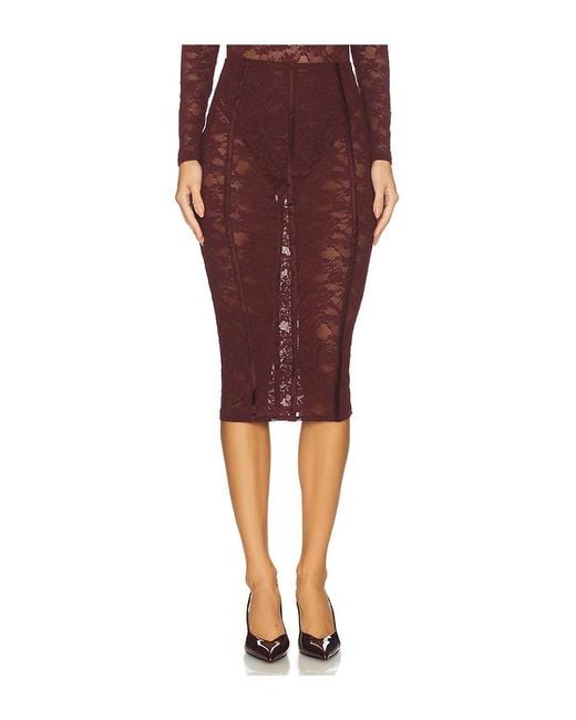 Fleur du Mal Red Le Stretch Pencil Skirt