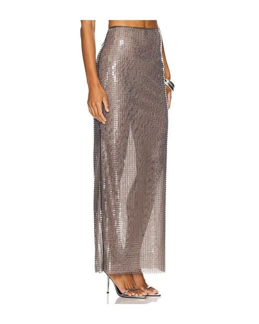 Ceren Ocak Natural Sequin Pencil Skirt