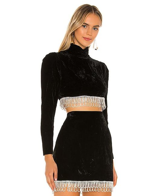Camila Coelho Black Aliah Cropped Top