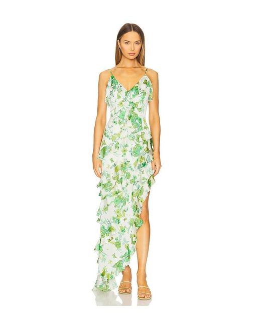 Elliatt White Tess Asymmetrical Maxi Dress