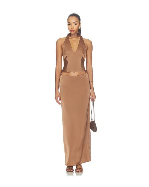 Lioness White Front Row Maxi Skirt