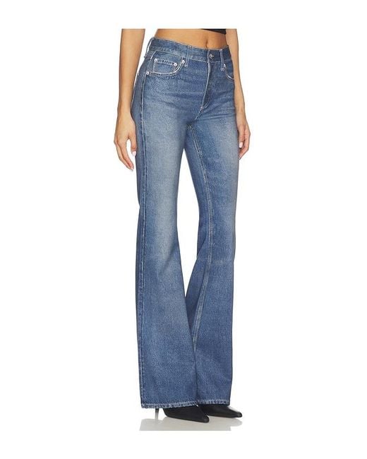 Rag & Bone Blue Rb Miramar Ponte Dahlia Mid Rise Flare Jeans