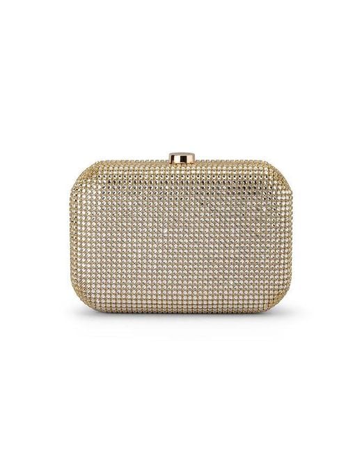 Olga Berg Natural Rae Crystal Clutch