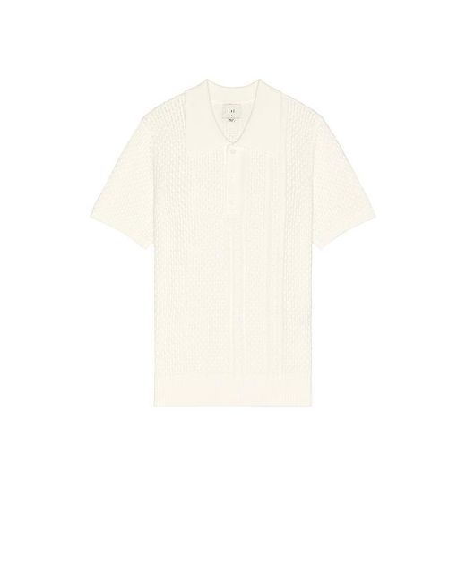 CHE White Santino Textured Polo for men