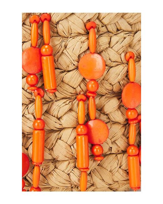 Simon Miller Orange Beaded Mercado Mini Tote Bag