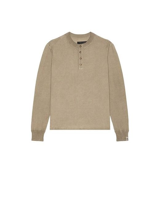 Rag & Bone Blue Washed Supima Henley for men