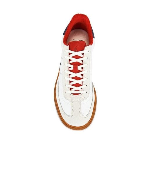 Polo Ralph Lauren White Bedford Leather & Suede Low Top Sneaker for men