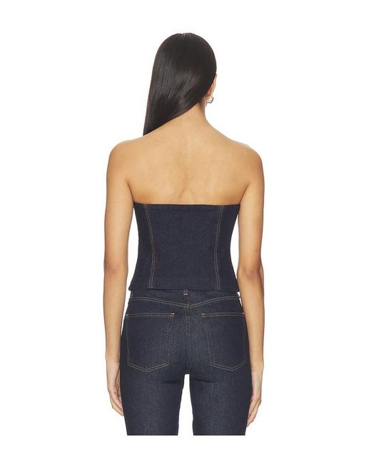 Alice + Olivia Blue Kelcey Denim Strapless Vest Top