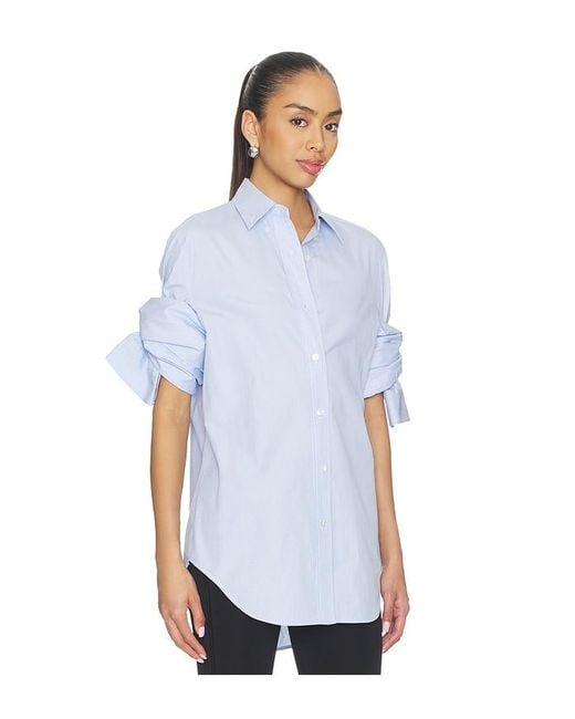 Monse White Knotted Sleeve Shirt