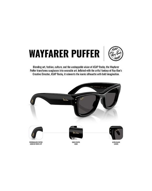 Ray-Ban Black X A$Ap Rocky Wayfarer Puffer for men