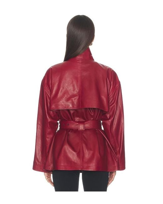 FRAME Red X Alexandra Leclerc The Alexandra Leather Trench