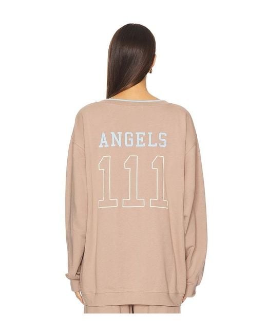 The Mayfair Group Natural Mayfair Angels V Neck Sweatshirt