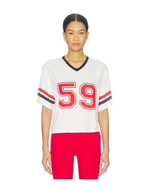 Splits59 Red Rex Varsity Jersey V-Neck Top