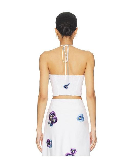 Rosewater House White Pansy Bustier