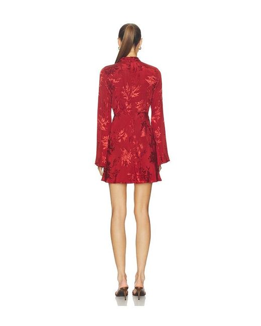 Hemant & Nandita Red Front Neck Wrapped Mini Dress