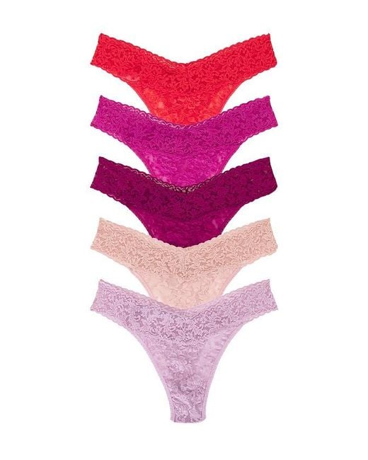 Hanky Panky Pink Original Rise Thong 5 Pack
