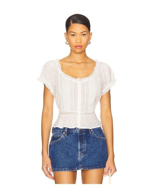 Rixo Blue Sandi Top