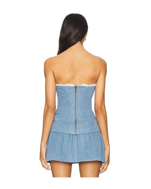 Lovers + Friends Blue Charlette Top