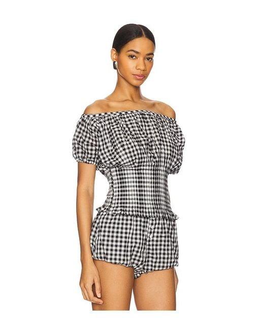 Frankie's Bikinis Blue Cider Blouse