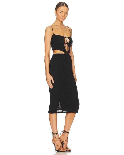 Camila Coelho Black Ebony Midi Dress