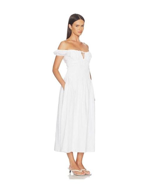Onia White Off Shoulder Midi Dress