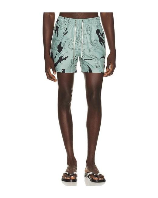 Oas Blue Guardo Swim Shorts for men