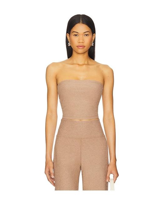 Beyond Yoga Natural Spacedye Strapless Stripe Top