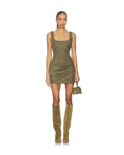 superdown Green Patsie Faux Suede Top