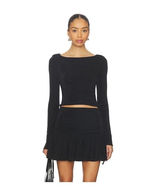 MAJORELLE Black Morie Top
