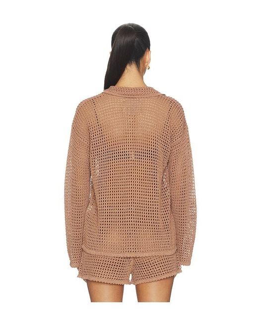 L'Agence Natural 'Agence Mariana Pointelle Knit Shirt