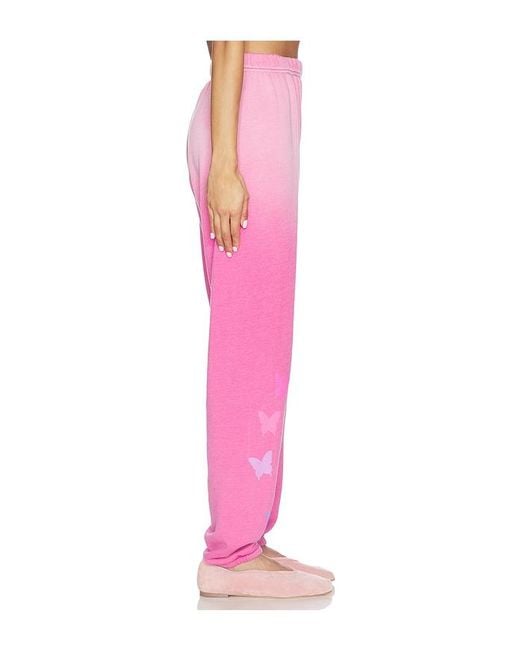 Lauren Moshi Pink Butterfly Heart Sweatpant