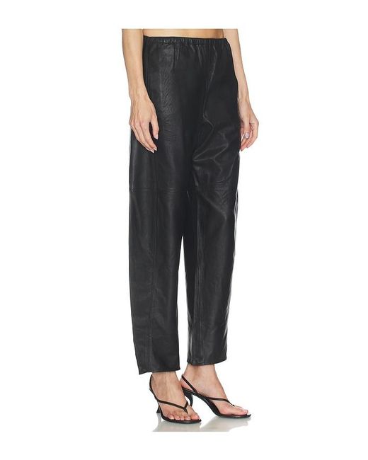 La Ligne Black Leather Barrel Leg Colby
