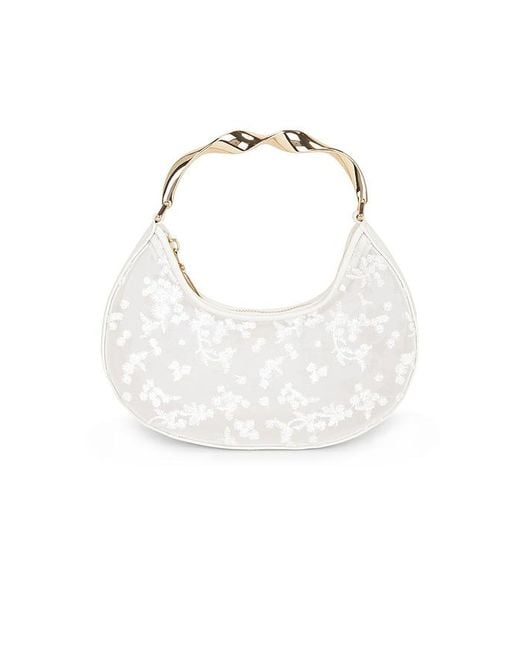 Jonathan Simkhai White Nixi Floral Embroidered Mesh Twist Handle Bag